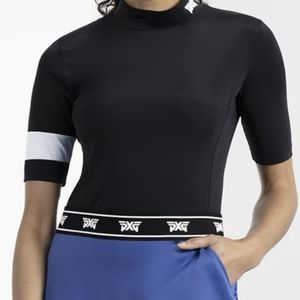 PXG Women's banded mock neck polo